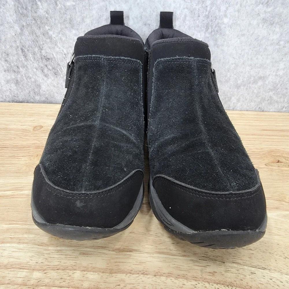 Easy Spirit Ankle Boots Womens 7 M Seevony Black Suede Zip Up Casual Bootie